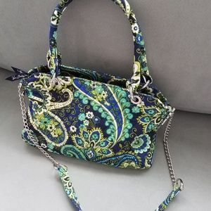 Vera Bradley Blue/Green Paisley Tote/Shoulder Bag